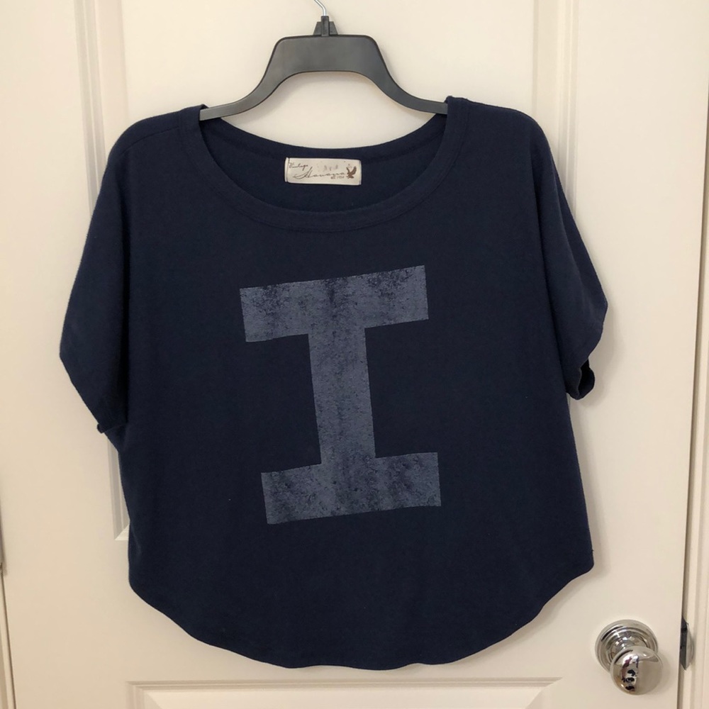 Navy I ❤️ U top